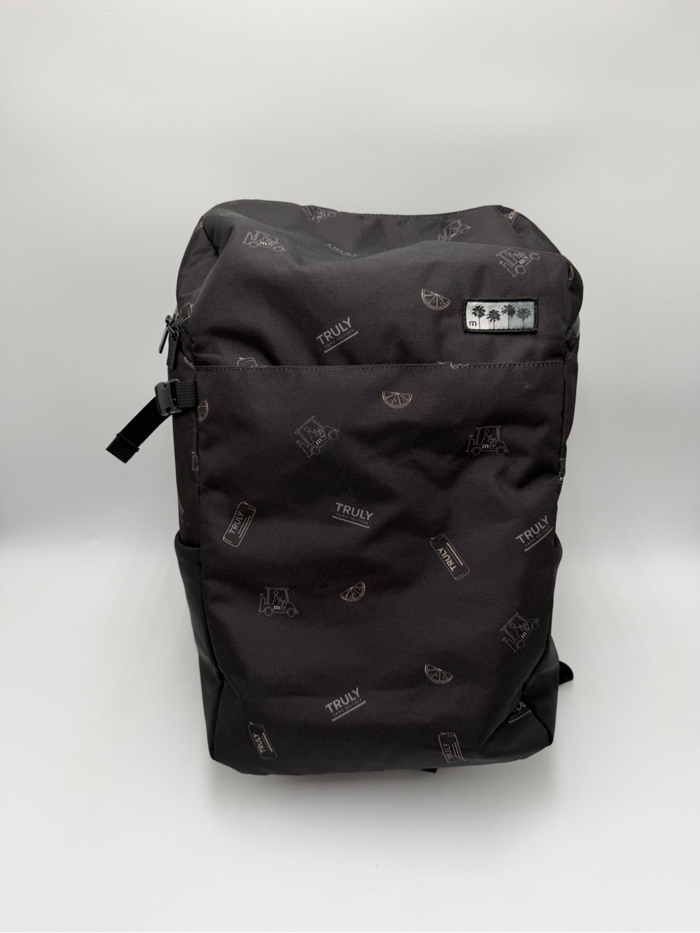 RARE Travis Mathew Golf Truly Seltzer AOP Black Insulated Cooler Backpack